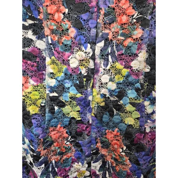 T Tahari Colorful Floral Crochet Lace Overlay Sheath Party Dress, Size 14 - Picture 10 of 12